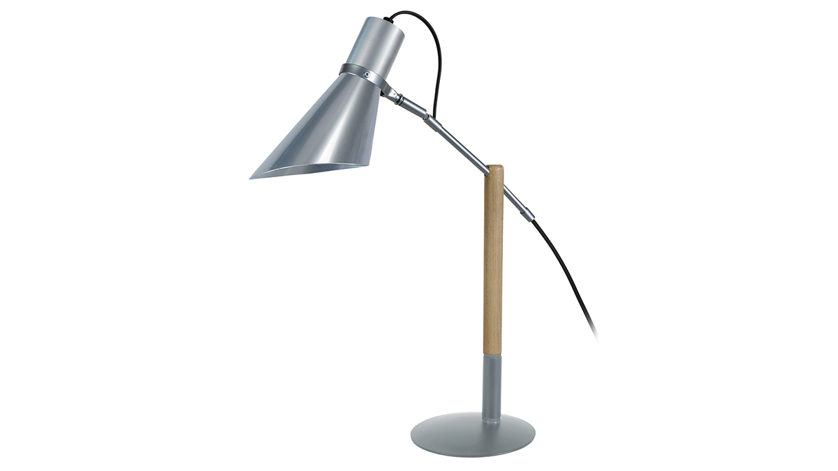 Lampe  poser design bois et acier chrom SOUND
