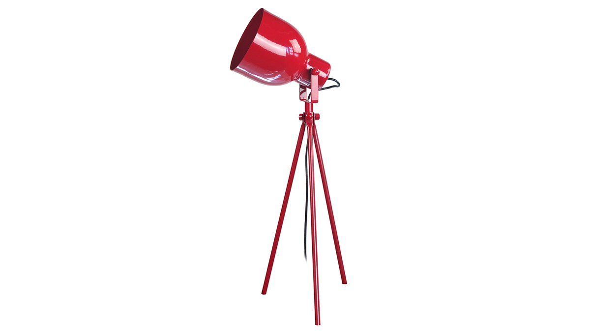 Lampe  poser design trpied acier rouge CITY