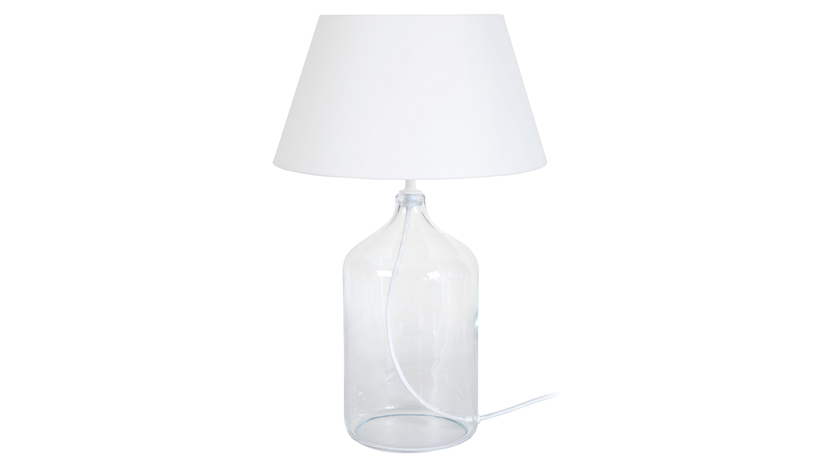 Lampe  poser design verre et blanc TRAVEL