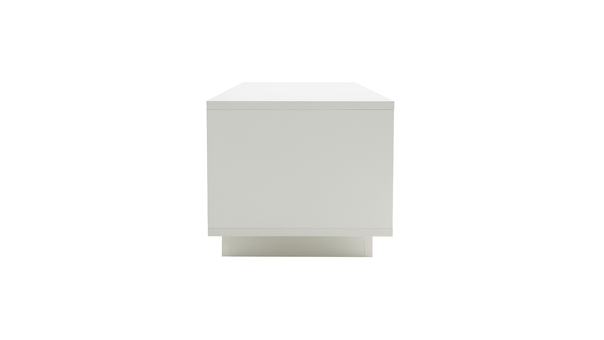 Meuble TV design blanc avec rangements dcor ciment LAND