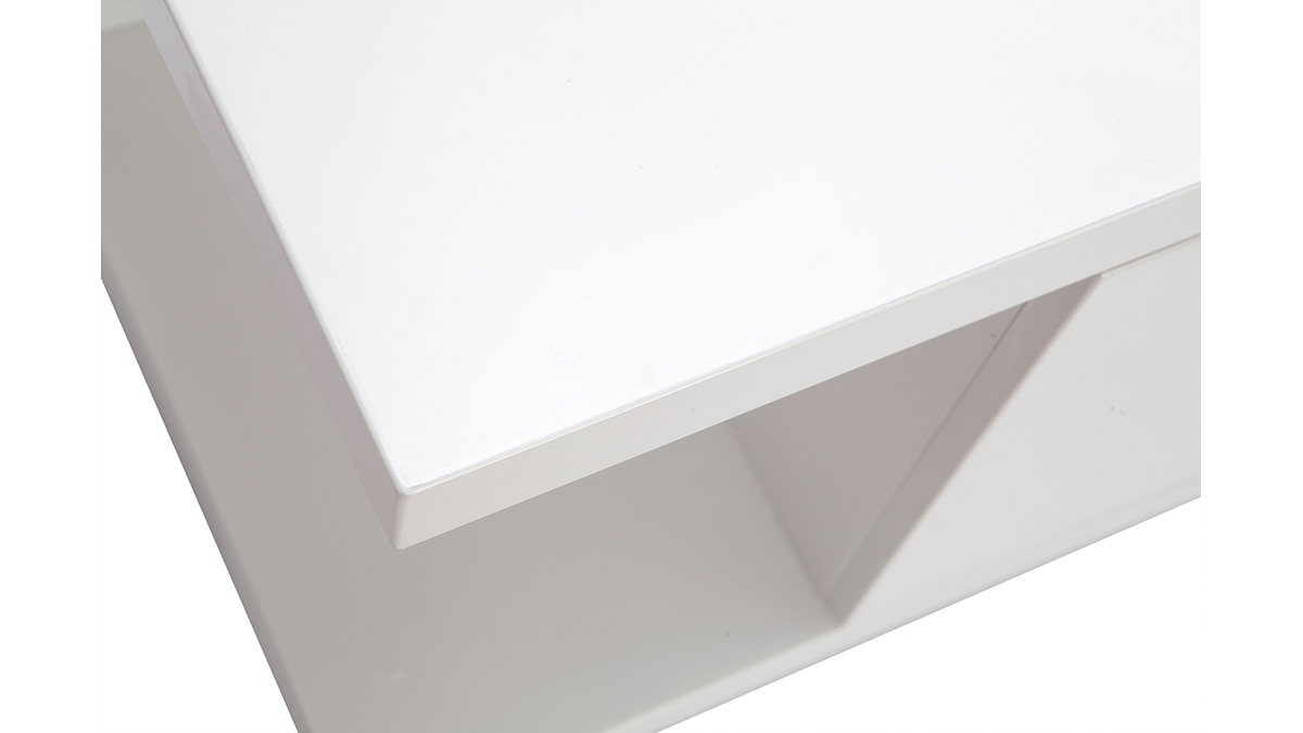 Meuble TV design blanc laqu brillant L150 cm KARY