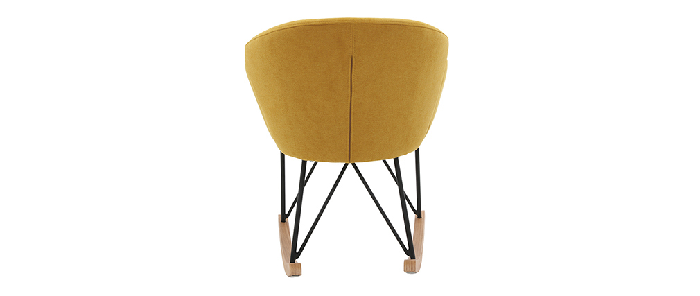 Rocking chair design effet velours jaune moutarde RHAPSODY - Miliboo & Stéphane Plaza