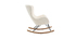 Rocking chair design tissu blanc effet peau de mouton ESKUA