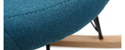 Rocking chair en tissu bleu canard avec pieds métal et frêne JHENE