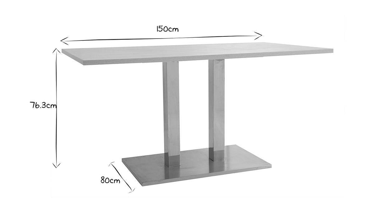 Table  manger design bois blanchi L150 cm FILIA
