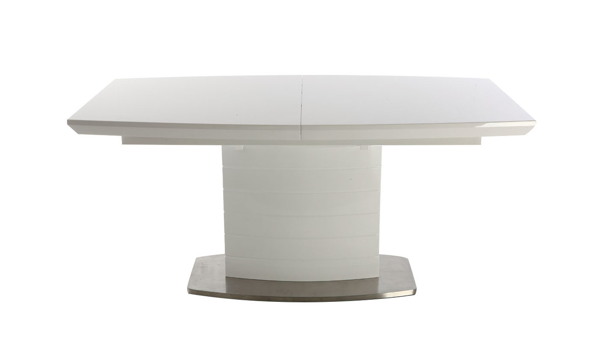 Table  manger design extensible blanc brillant L160-200 cm ERESOS