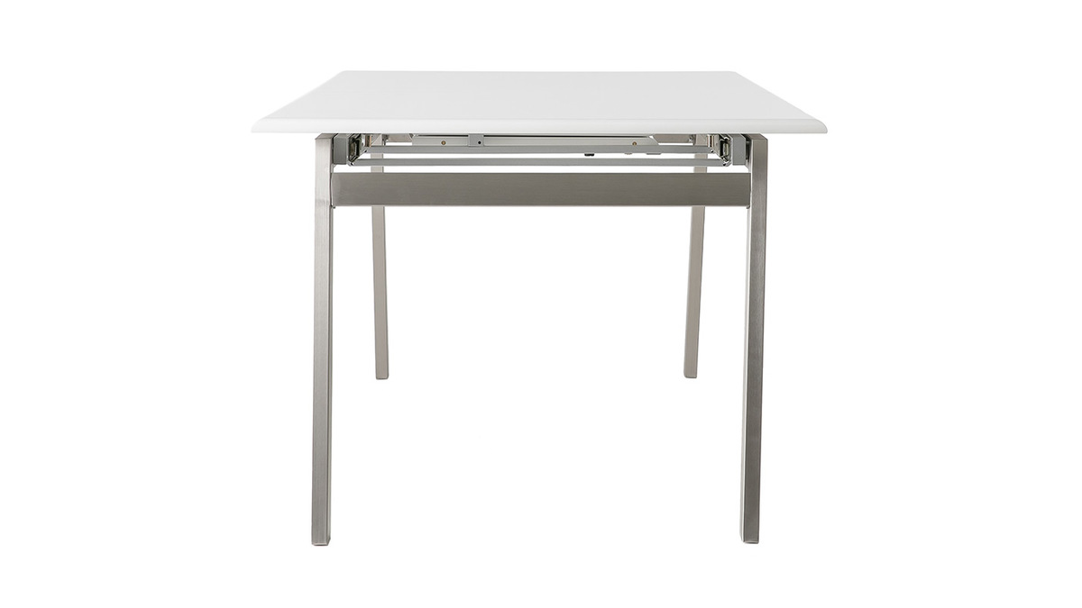 Table  manger design extensible blanche et mtal L188-238 cm MARNY