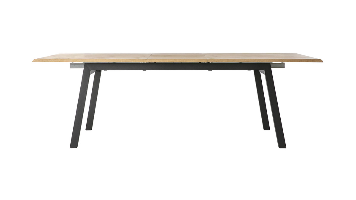 Table  manger design extensible bois chne et mtal L190-240 MARNY
