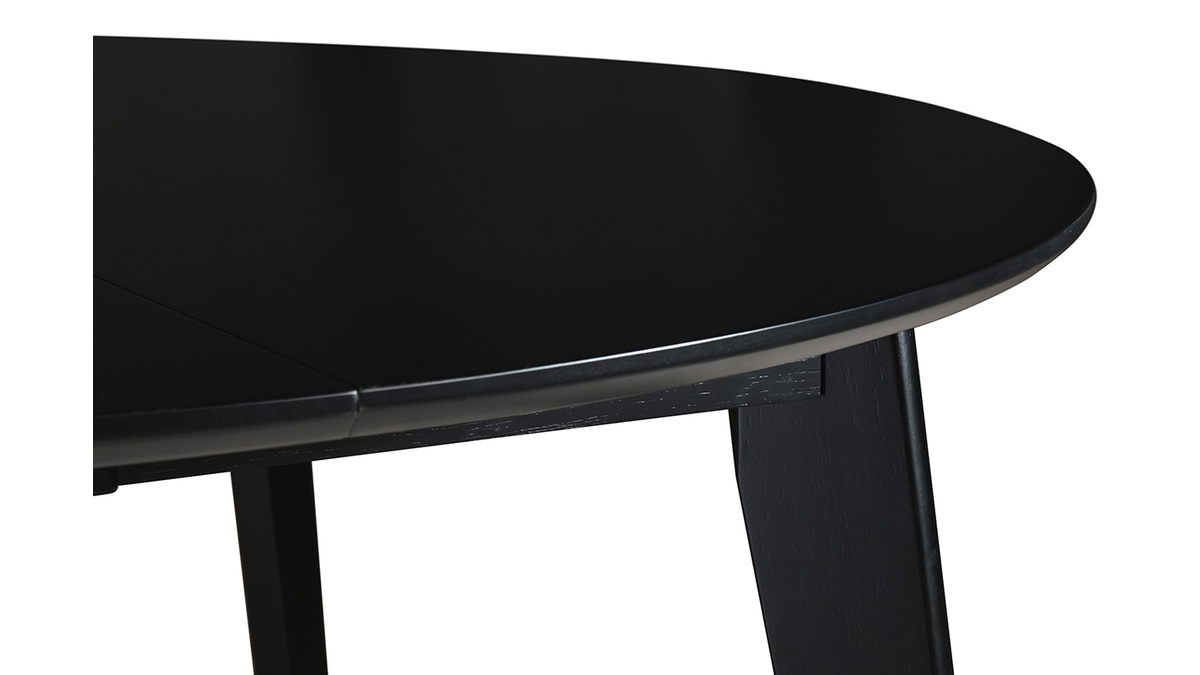 Table  manger design extensible ronde noire L120-150 cm LEENA