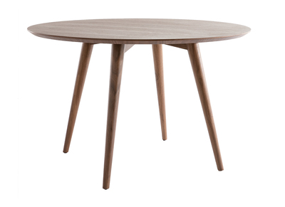 Table à manger design ronde noyer D120 cm LIVIA