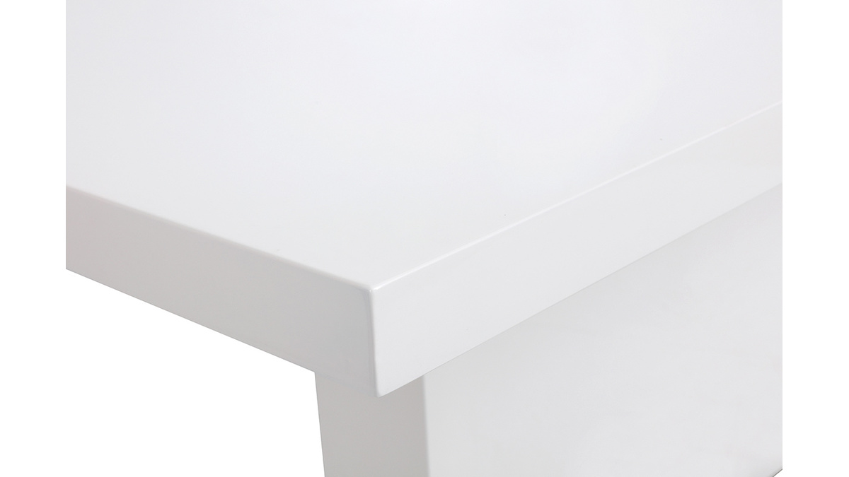 Table  manger extensible design laque blanche L160-220 NEMIA