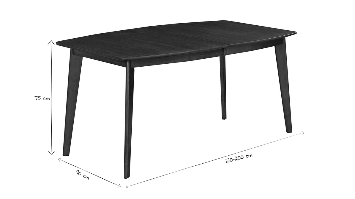 Table  manger extensible scandinave noyer L150-200 cm LEENA