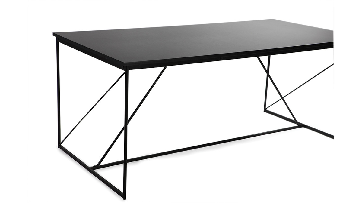 Table  manger fixe design gris et noir WALT