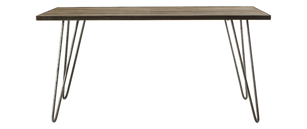 Table à manger industrielle manguier massif et métal L160 cm ATELIER