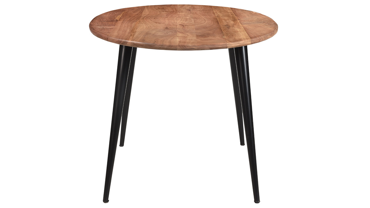 Table  manger ovale en bois massif et mtal noir L160 cm OBALI