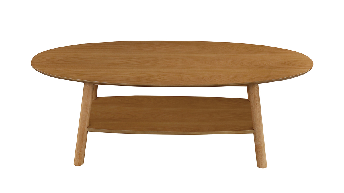 Table basse design bois ovale YOKO