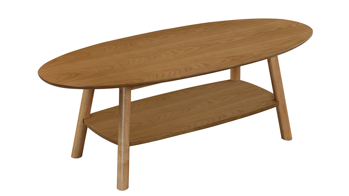 Table basse design bois ovale YOKO