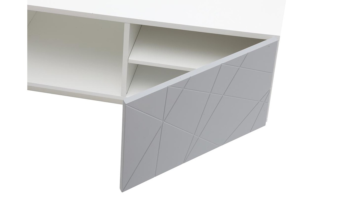Table basse design laque gris mat 90cm ALESSIA