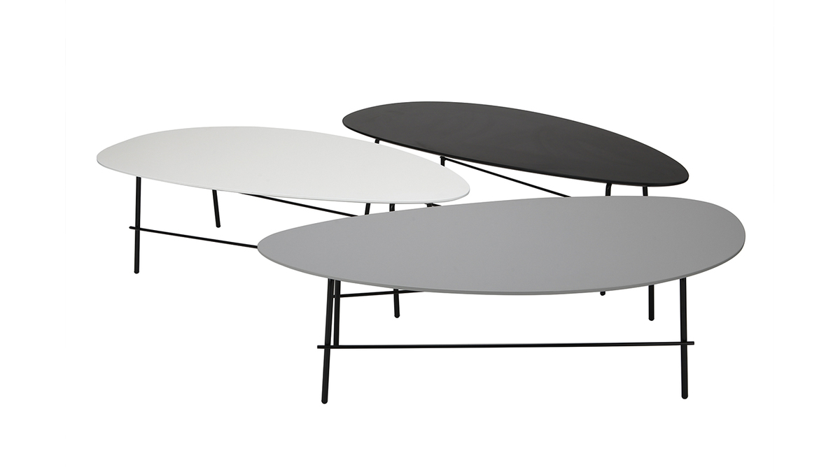 Table basse design mtal blanc 131 cm BLOOM