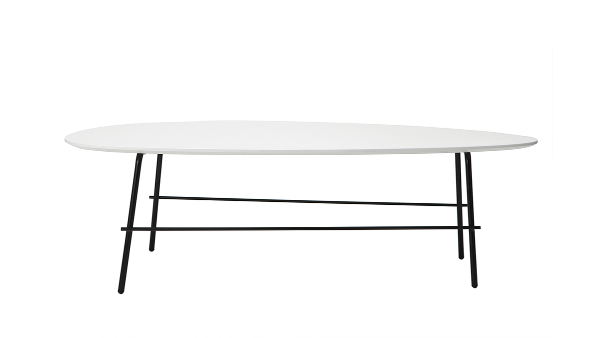 Table basse design mtal blanc 131 cm BLOOM
