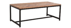 Table basse moderne en acacia massif et métal noir STICK