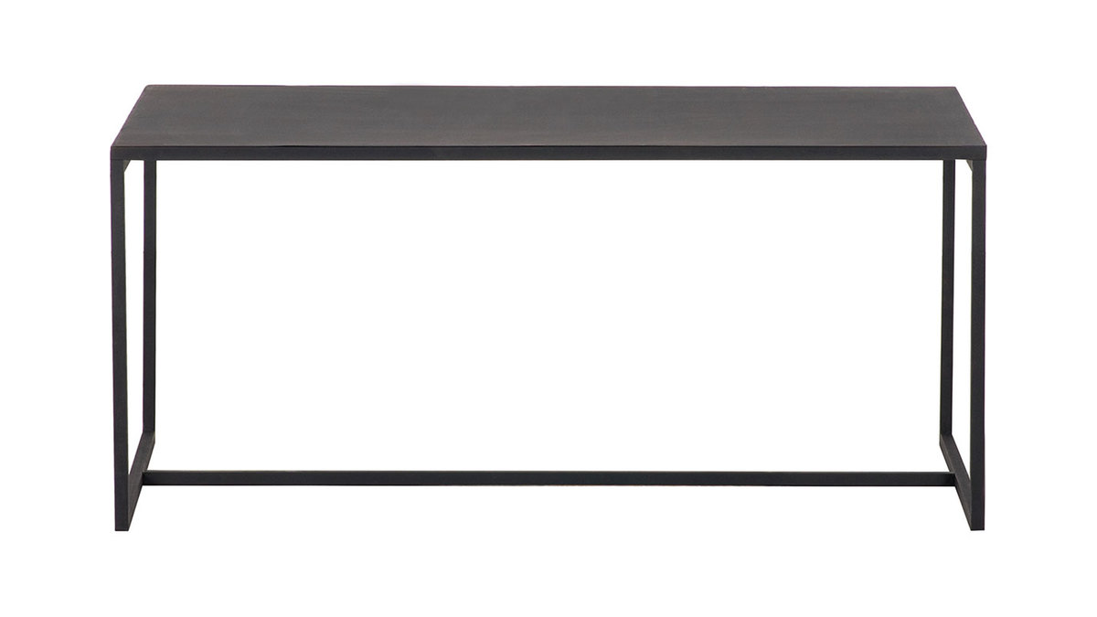 Table basse rectangulaire design mtal noir L100 cm KARL