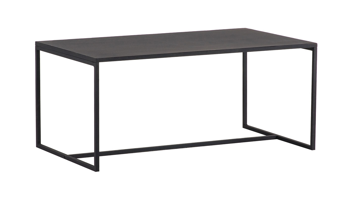 Table basse rectangulaire design mtal noir L100 cm KARL