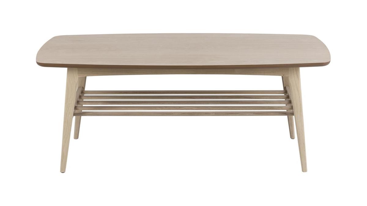 Table basse rectangulaire scandinave bois clair chne L120 cm JULIANNE