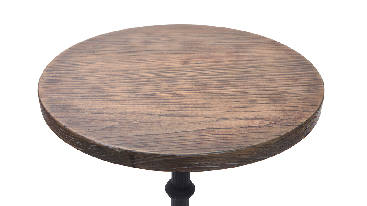 Table bistrot haute ronde bois et mtal CONTY