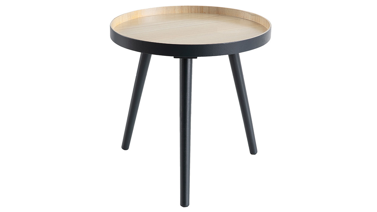 Table d'appoint scandinave bois anthracite NINO