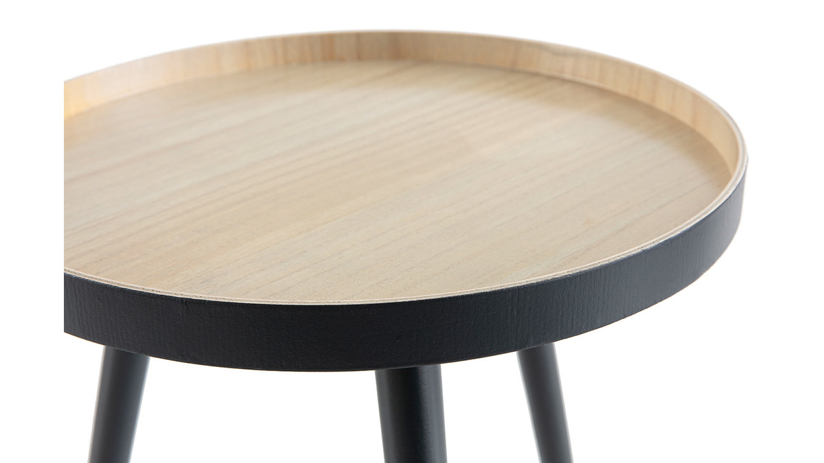 Table d'appoint scandinave bois anthracite NINO