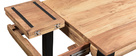 Table de bar extensible en acacia et métal L80-135 cm TRAP