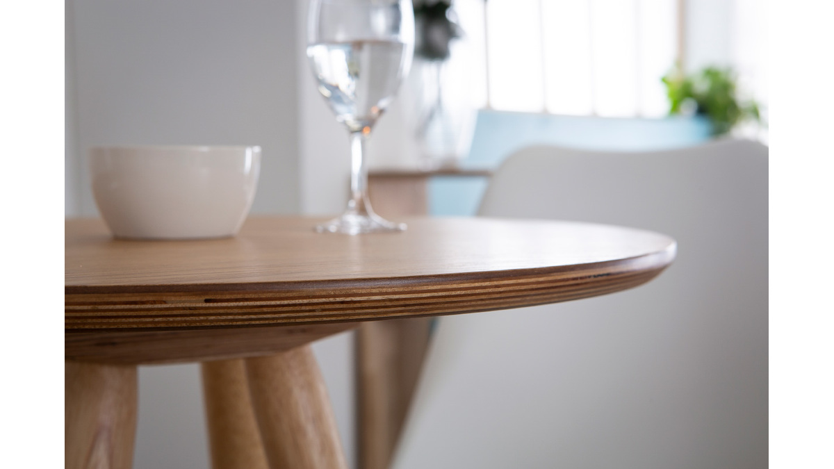 Table de bar ronde scandinave bois L60 cm NORDECO