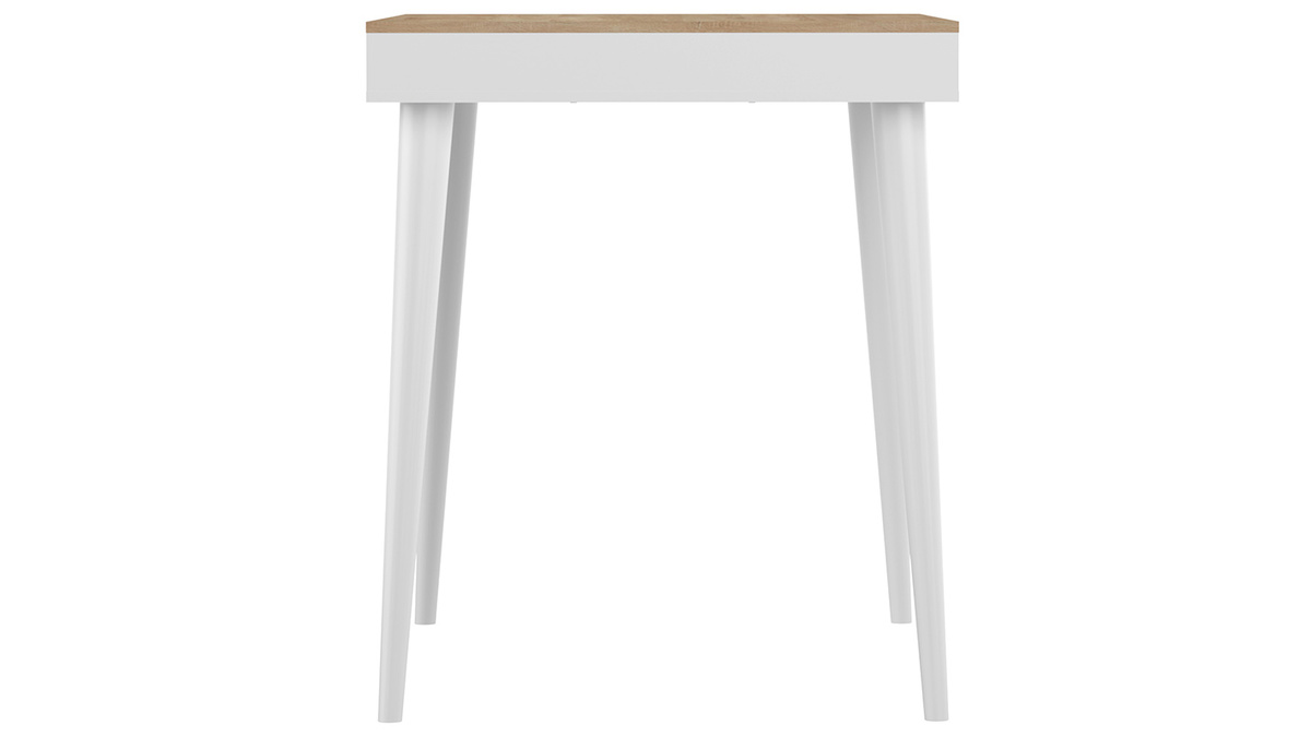 Table haute scandinave blanc et bois STRIPE