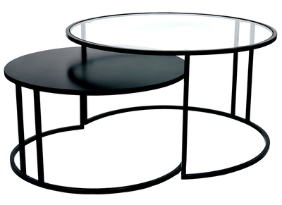 Tables basses gigognes design verre et métal TAHL  - Miliboo & Stéphane Plaza