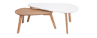 Tables basses scandinaves chêne et blanc (lot de 2) ARTIK