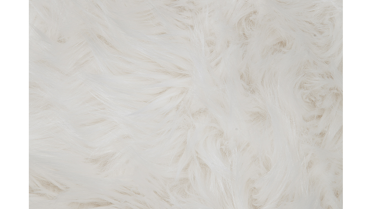 Tapis descente de lit imitation fourrure blanche 60 x 90 cm MEGEVE
