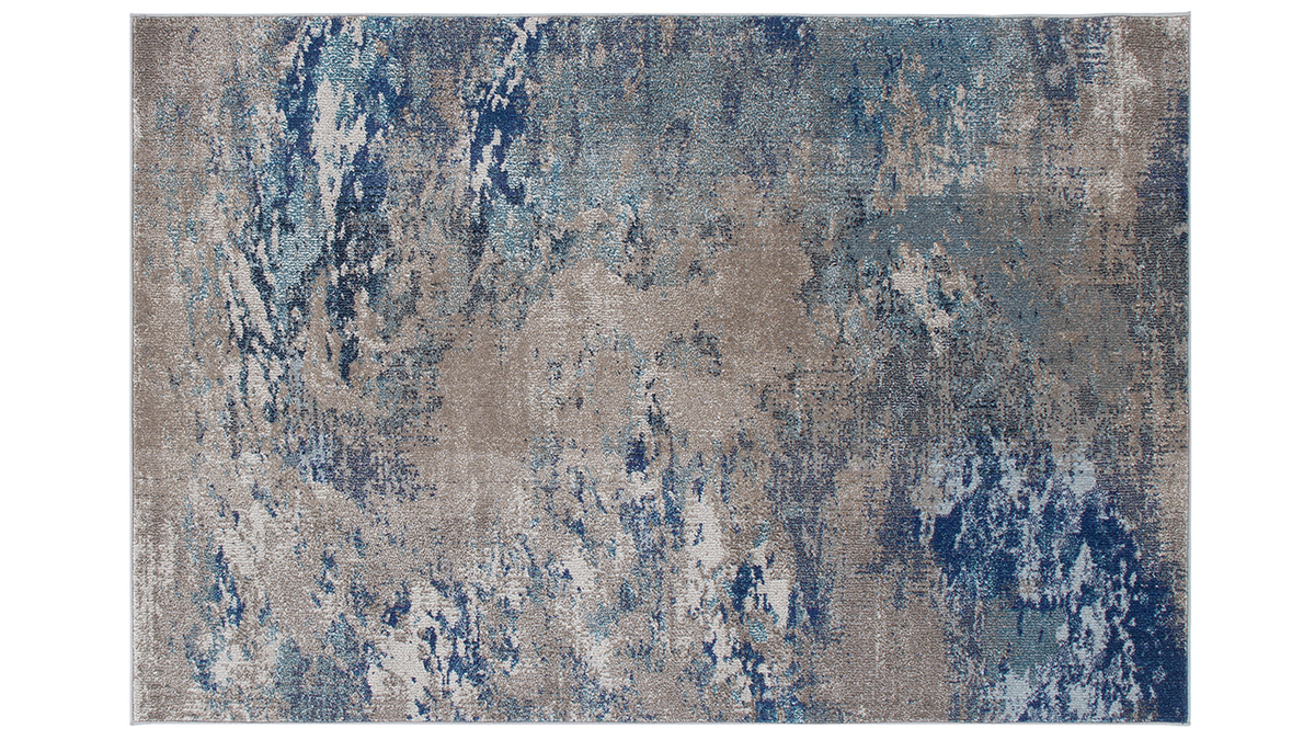 Tapis rectangulaire  motif abstrait bleu 160 x 230 cm CAPS