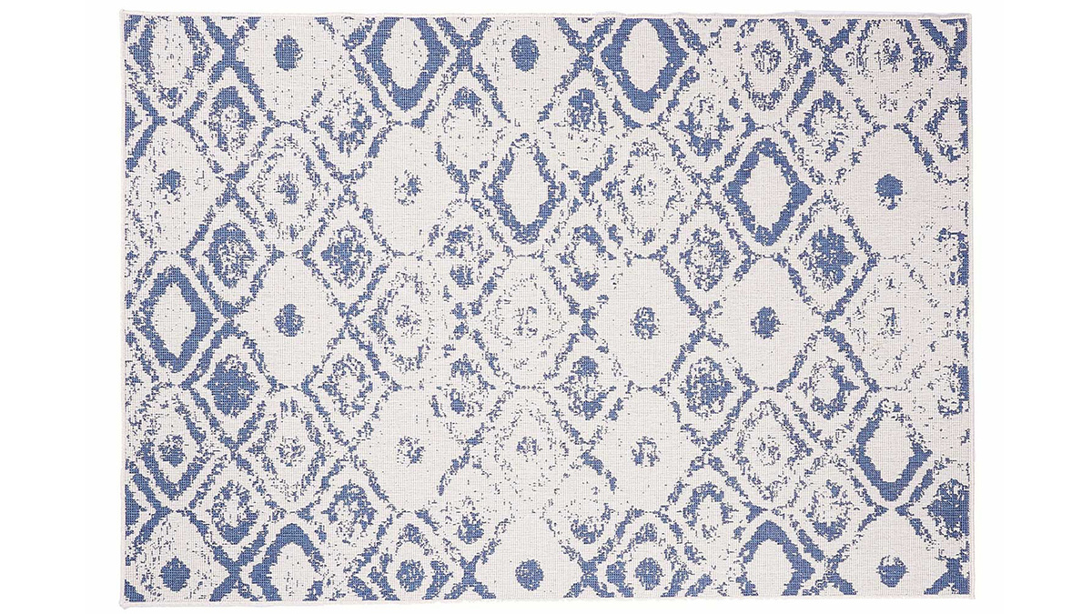 Tapis rversible  motif bleu intrieur - extrieur  L230 x L160 cm BELIZ