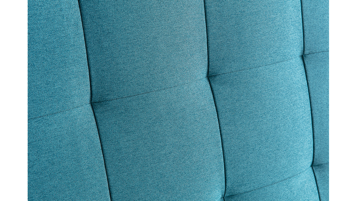 Tte de lit capitonne en tissu bleu canard L160 cm HALCIONA