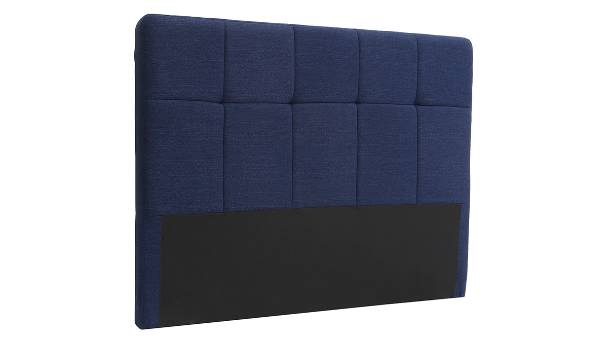 Tte de lit classique tissu bleu fonc 140 cm CLOVIS