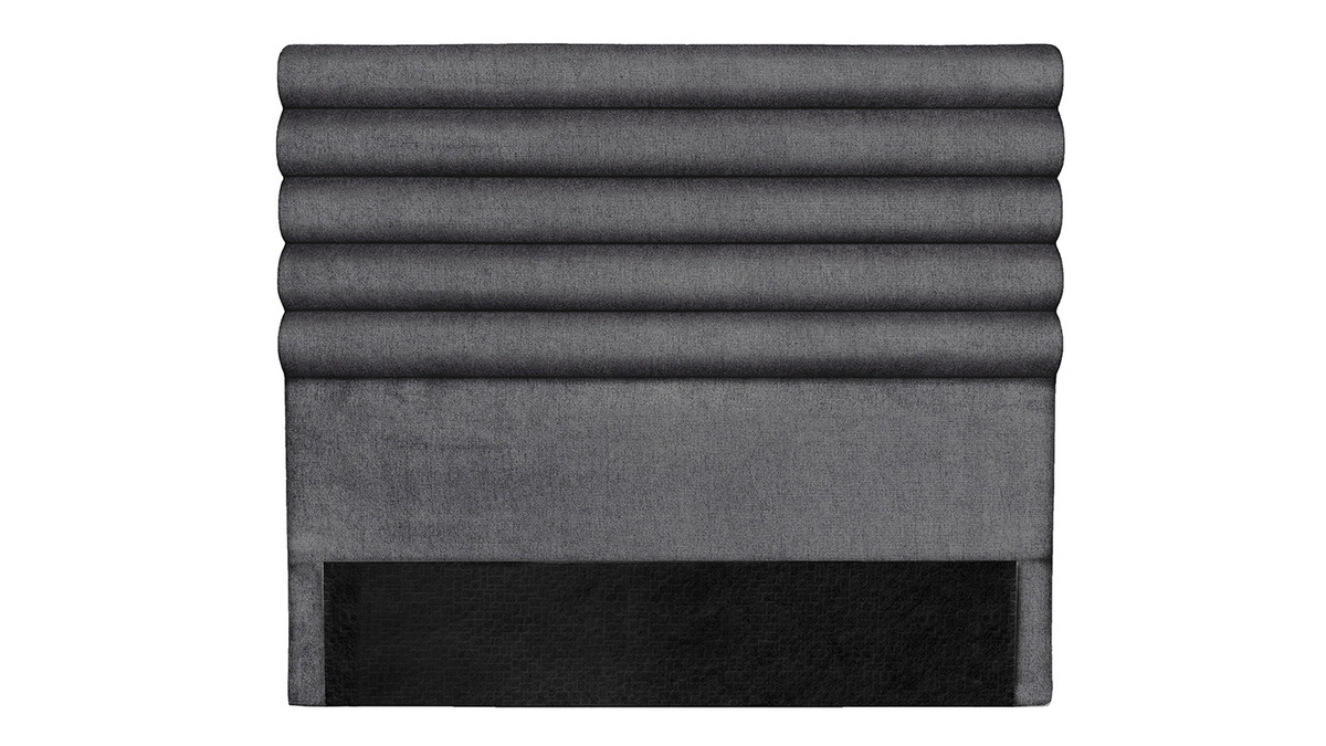 Tte de lit design en tissu gris fonc 160 cm HORIZON
